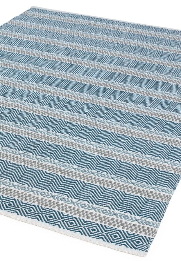 Эко ковер для улицы и дома Boardwalk Blue Stripe Multi Colour 120х170 см