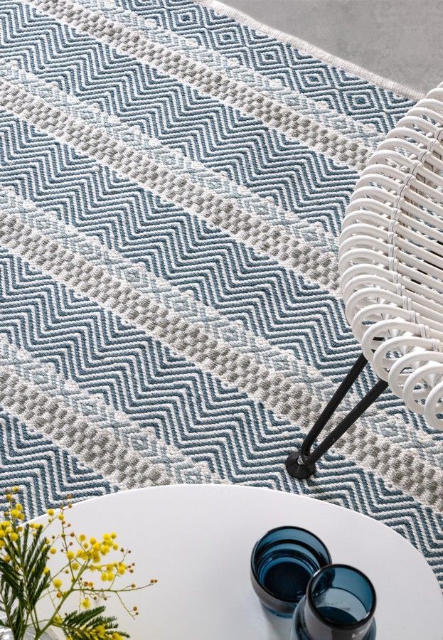 Эко ковер для улицы и дома Boardwalk Blue Stripe Multi Colour 160х230 см