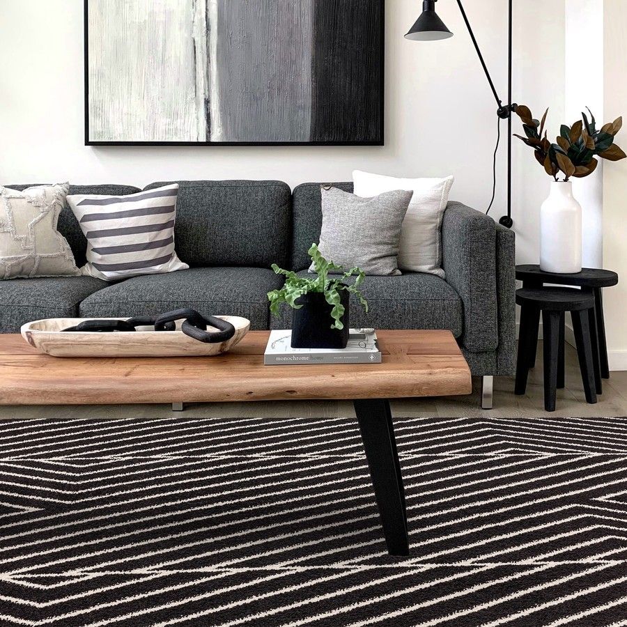 Килим Muse Black Linear Rug MU10 80x150 см