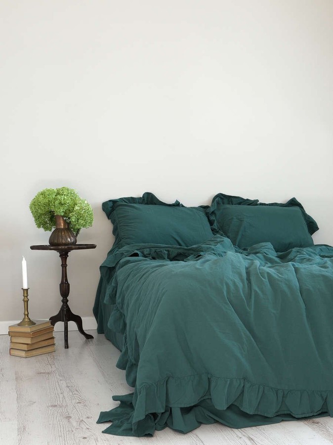 Комплект постельного белья 200x220 LIMASSO DARK GREEN EXCLUSIVE зеленый