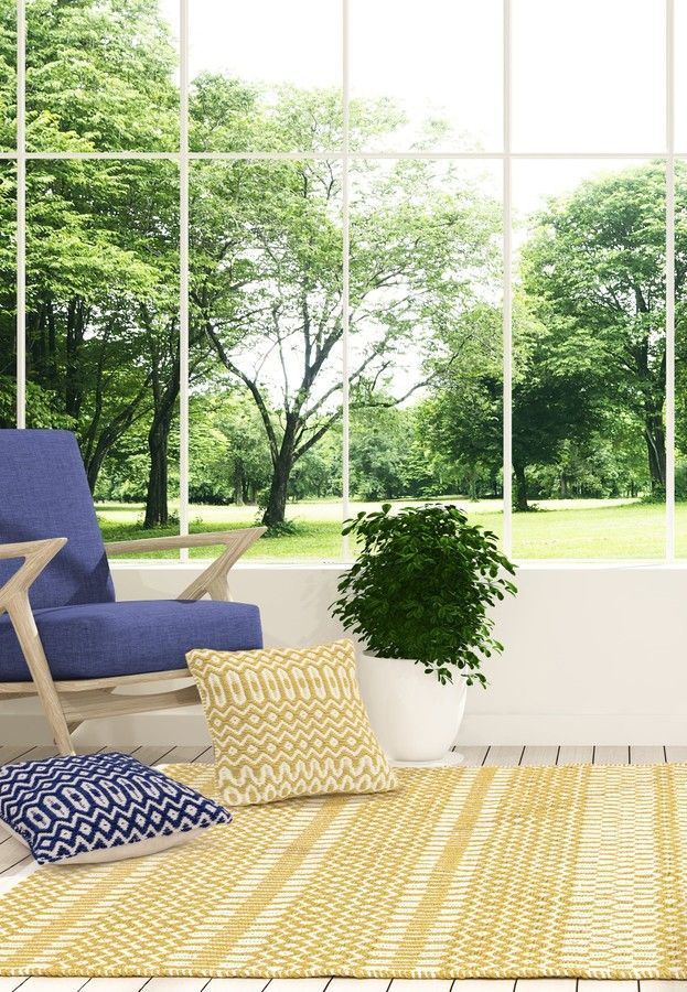 Эко ковер для улицы и дома Halsey Mustard Geometric 200x290 см