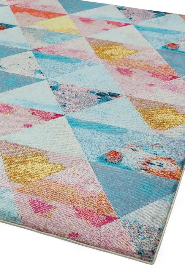 Ковер Amelie AM03 Triangles розово-голубой 120х170 см