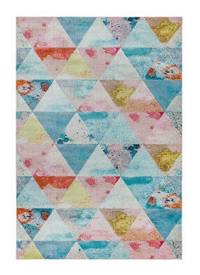 Килим Amelie AM03 Triangles рожево-блакитний 200х290 см