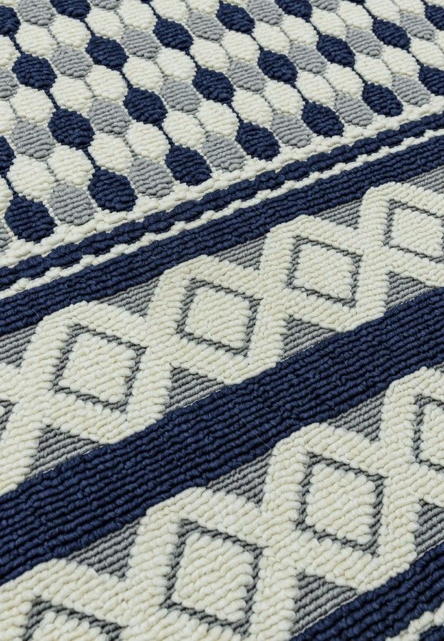 Килим для вулиці і дому Antibes AN06 Blue Cream Geometric 120x170