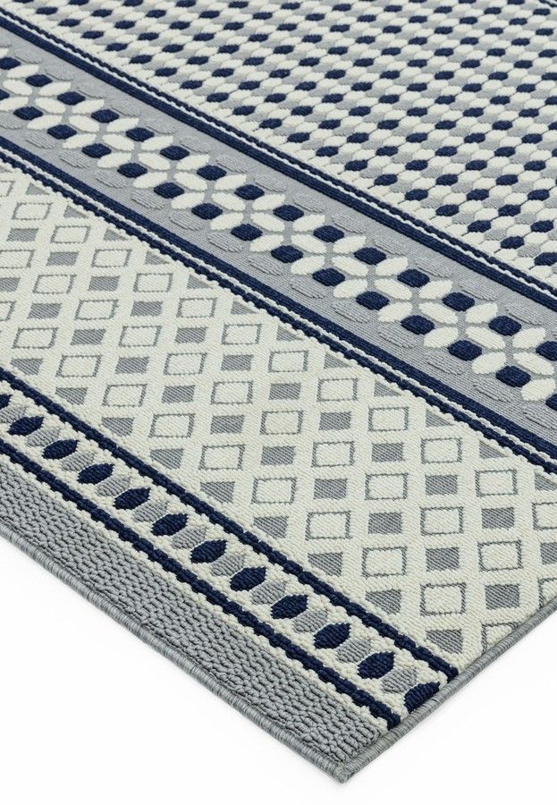 Ковер для улицы и дома Antibes AN06 Blue Cream Geometric 160x230