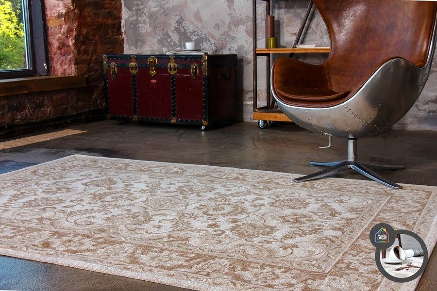 Ковер легкой чистки TEBRIZ Cream 160x230, Бежевый; Кремовый, 1.6 х 2.3 м, Бежевый, Кремовый