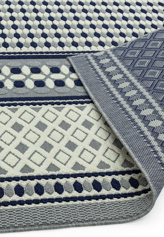 Ковер для улицы и дома Antibes AN06 Blue Cream Geometric 200x290