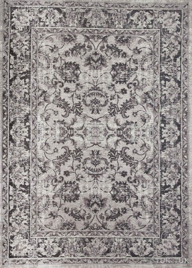 Килим легкої чистки TEBRIZ Antracite 160x230, Антрацит; Серый, 1.6 х 2.3 м, Антрацит, Сірий