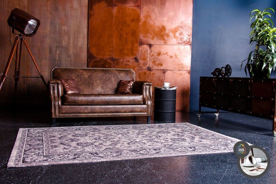 Килим легкої чистки TEBRIZ Antracite 160x230, Антрацит; Серый, 1.6 х 2.3 м, Антрацит, Сірий