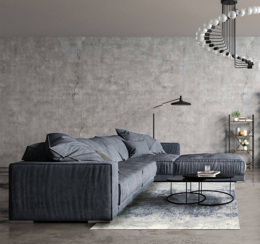 Ковер легкой чистки Illusion Blue gray 200x300