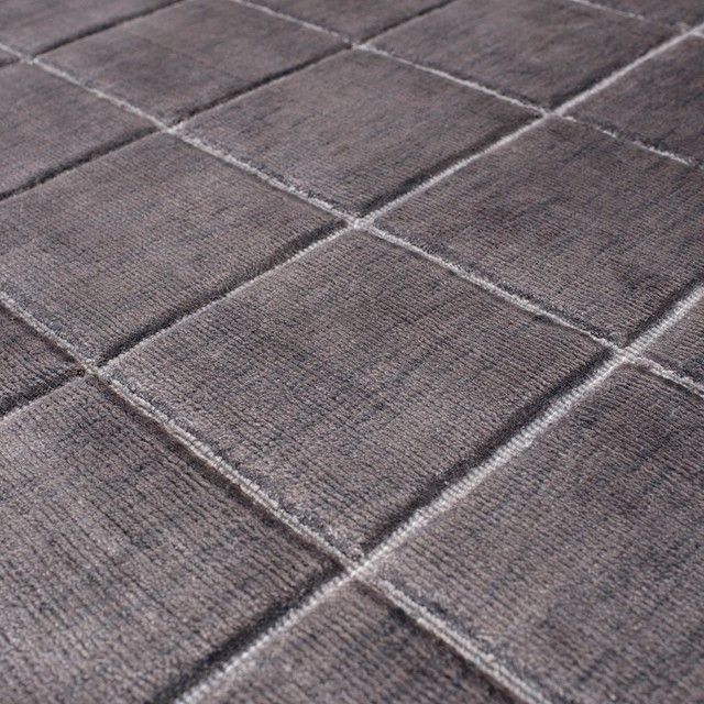 Килим ручної роботи Gride Steel 200x300, сірий, 2 x 3 м, Сірий