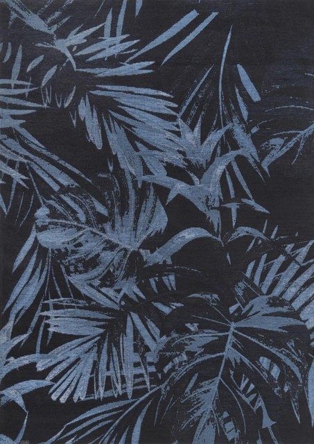 Килим легкої чистки Jungle Blue 160x230, Синій; Чорний, 1.6 х 2.3 м, Синій, Чорний