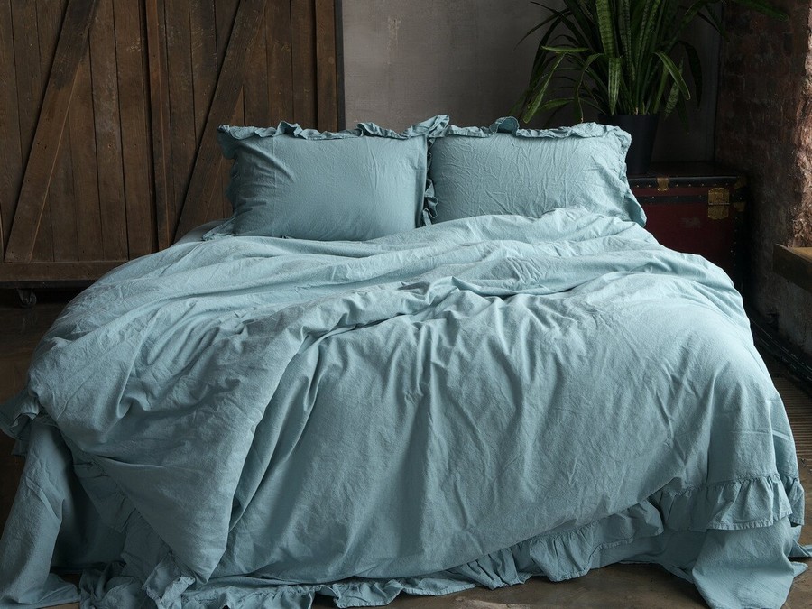 Комплект постельного белья 200x220 LIMASSO MINERAL BLUE EXCLUSIVE голубой