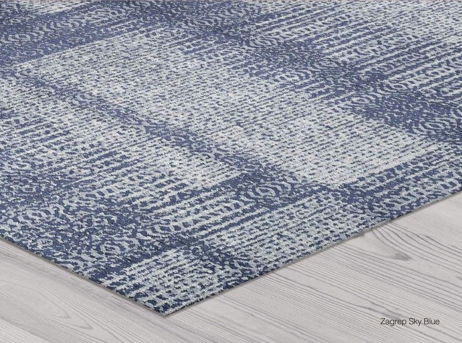 Ковер легкой чистки Zagrep Sky blue 160x230, Синий, 1.6 х 2.3 м, Синий