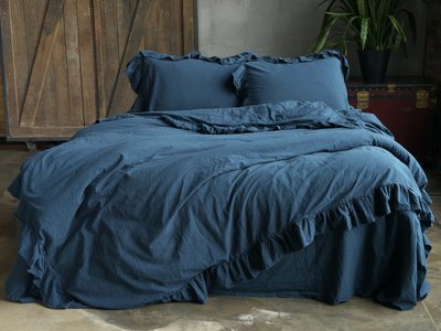 Комплект постельного белья СЕМЕЙНЫЙ LIMASSO DRESS BLUE EXCLUSIVE синий