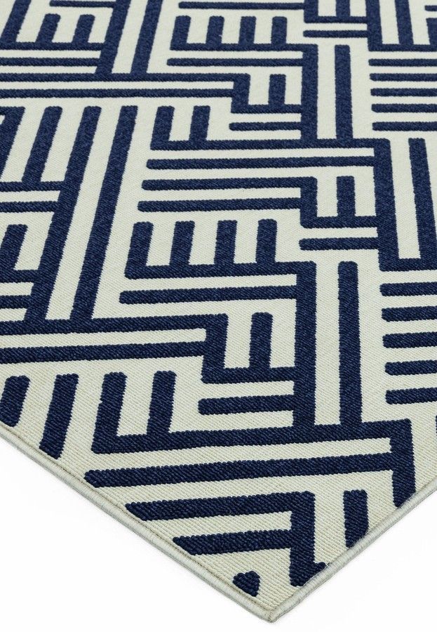 Килим для вулиці і дому Antibes AN04 Blue White Linear 120x170