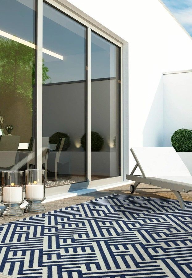 Килим для вулиці і дому Antibes AN04 Blue White Linear 120x170