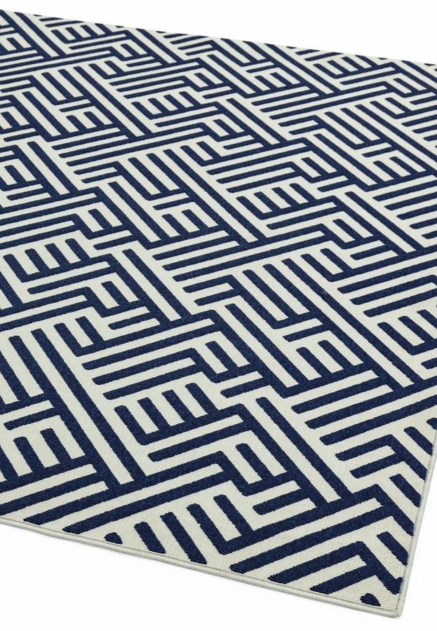 Килим для вулиці і дому Antibes AN04 Blue White Linear 120x170