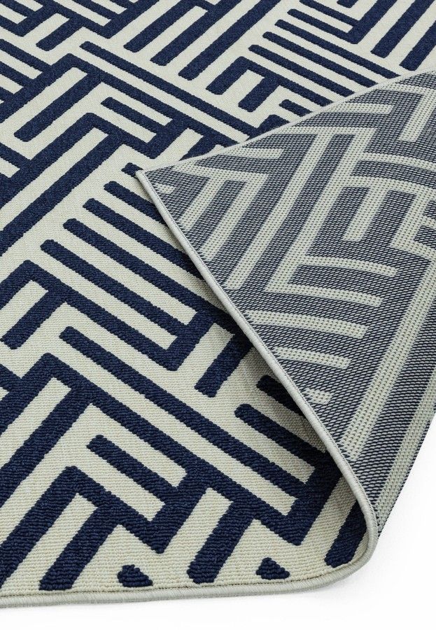 Килим для вулиці і дому Antibes AN04 Blue White Linear 120x170
