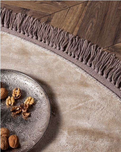 Килим ручної роботи Luna Beige 250 круглий, Бежевий, &Oslash; 2 м, Бежевий