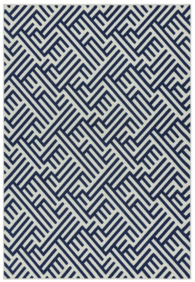 Килим для вулиці і дому Antibes AN04 Blue White Linear 160x230