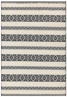 Ковер для улицы и дома Monty Black/Cream Stripe Indoor/Outdoor MN03 120x170 см