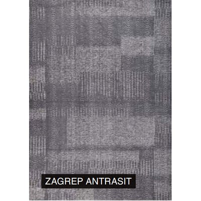 Ковер легкой чистки Zagrep Antracite 160x230, Антрацит; Серый, 1.6 х 2.3 м, Антрацит, Серый