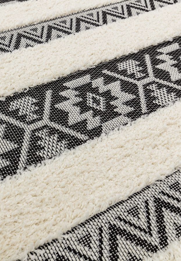 Килим для вулиці і дому Monty Black/Cream Stripe Indoor/Outdoor MN03 160x230 см