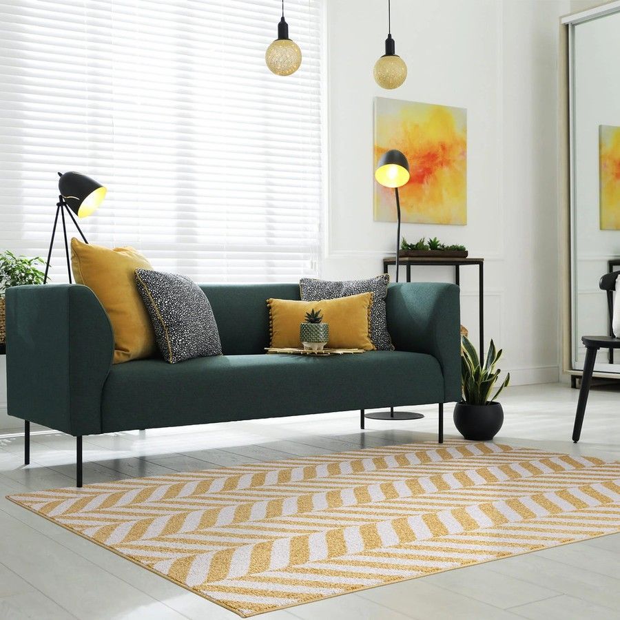 Килим Muse Yellow Chevron Rug MU08 200x290 см