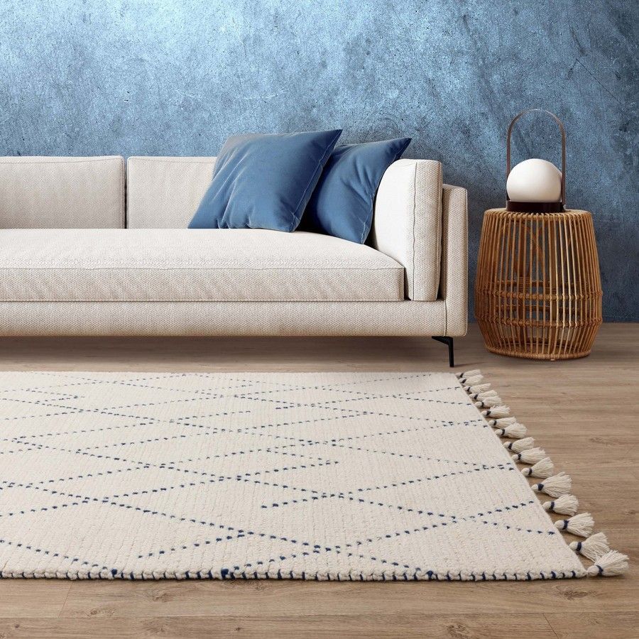 Килим Nepal Cream Blue Linear 120x170 см