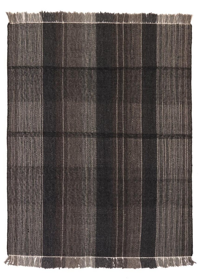 Ковер ручной работы Norton Black Gray 160x230, Сірий; Чорний, 1.6 х 2.3 м, Серый, Черный