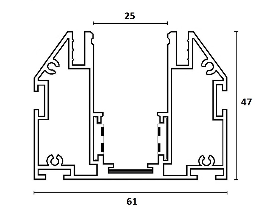 Магнитный шинопровод для натяжного потолка 70157 LVM Recessed Track 2M