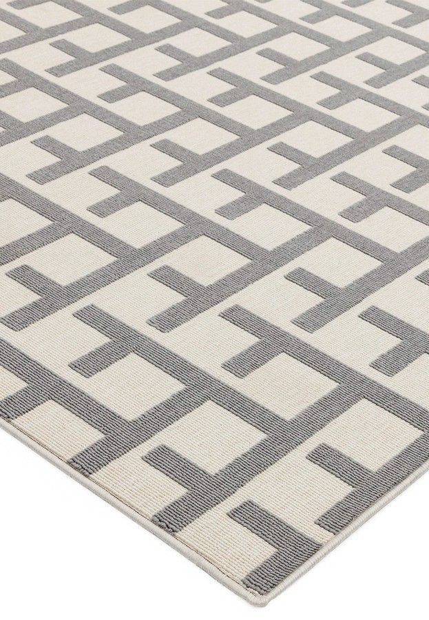 Килим для вулиці і дому Antibes AN03 White/Grey Grid 80x150