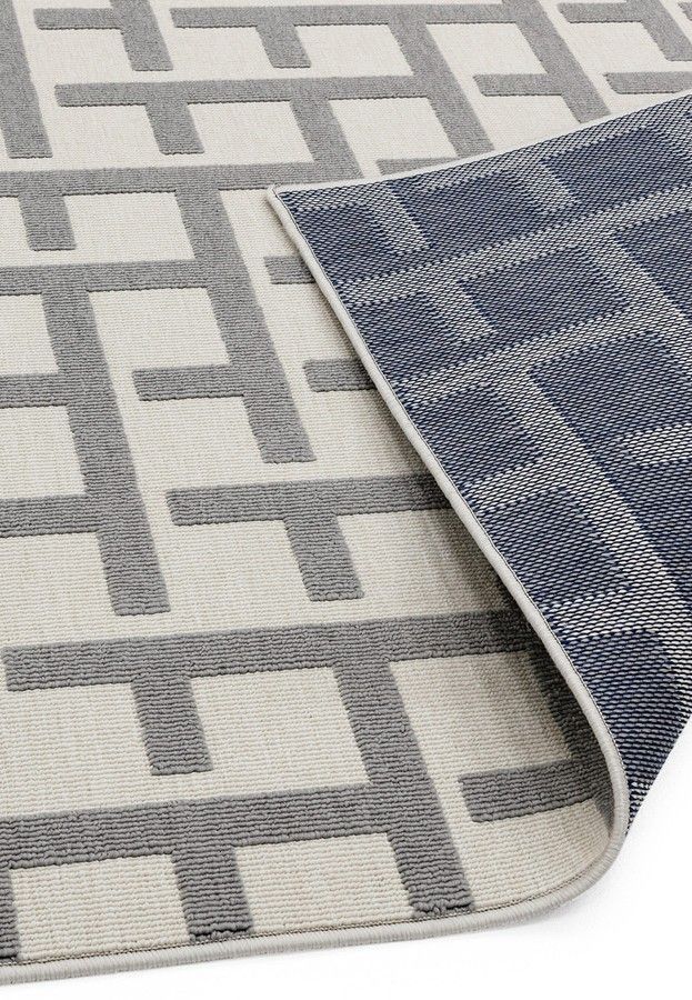 Килим для вулиці і дому Antibes AN03 White/Grey Grid 80x150