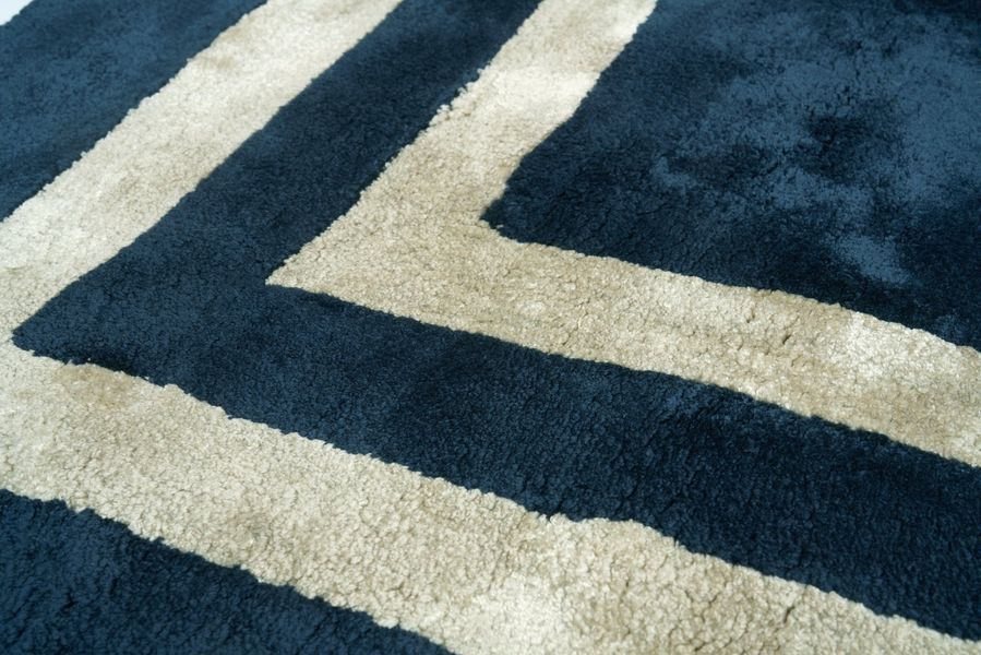 Килим ручної роботи з віскози Piazza Blue 160x230
