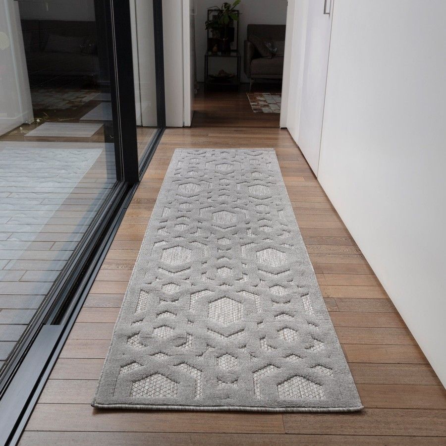 Килим для дому і вулиці Salta Silver Geometric SA03 200x290 см