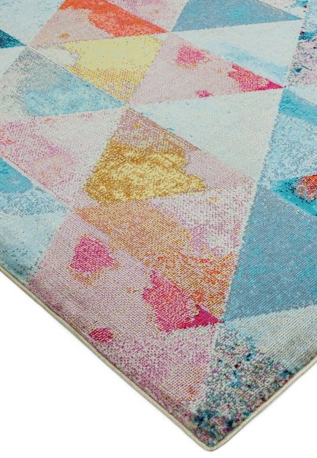 Ковер Amelie AM03 Triangles розово-голубой 80х150 см