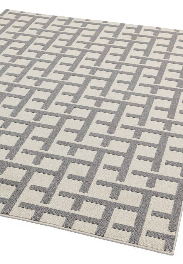 Килим для вулиці і дому Antibes AN03 White/Grey Grid 200x290