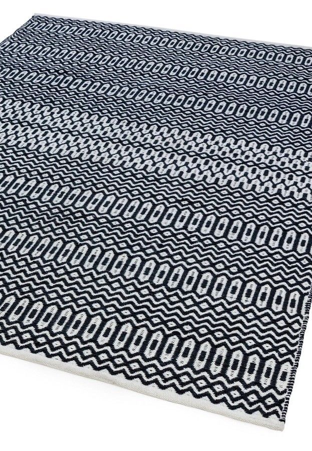 Эко ковер для улицы и дома Halsey Black Geometric 160x230 см