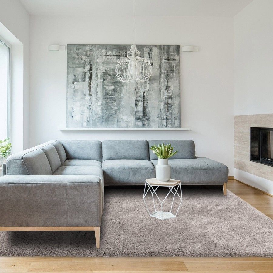 Ковер Ritchie Light Grey мягкий на ощупь лохматый 80x150 см